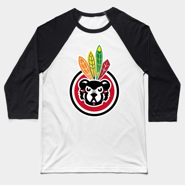 BLACK BEAR Baseball T-Shirt by AnalogJunkieStudio